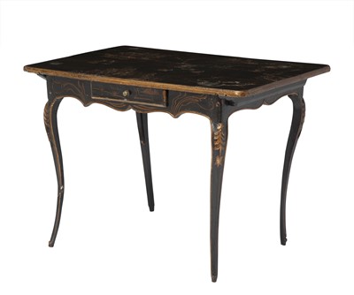 Lot 221 - Regence Black Japanned and Parcel-Gilt Side Table