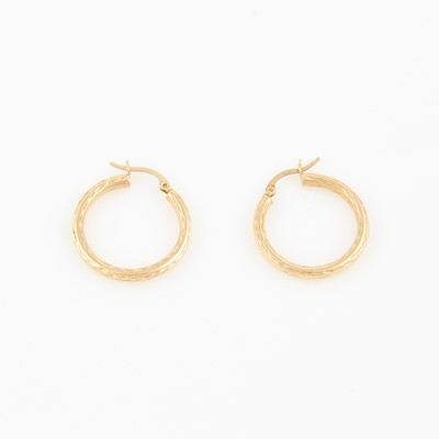 Lot 76 - Two Gold Earrings, 14K 1 dwt.