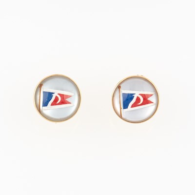 Lot 88 - Two Gold and Stone Earrings, 14K 4 dwt. all