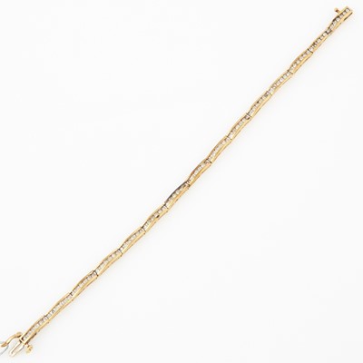 Lot 91 - Gold and Stone Flexible Bracelet, 10K 4 dwt. all, stones missing