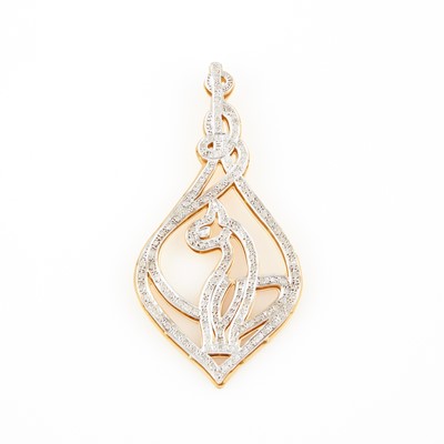 Lot 106 - Diamond Pendant, 132 diamonds about 1.00 ct., 14K 12 dwt.