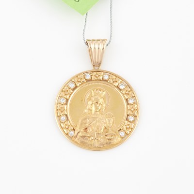 Lot 109 - Diamond Pendant, 10 diamonds, 18K 5 dwt.
