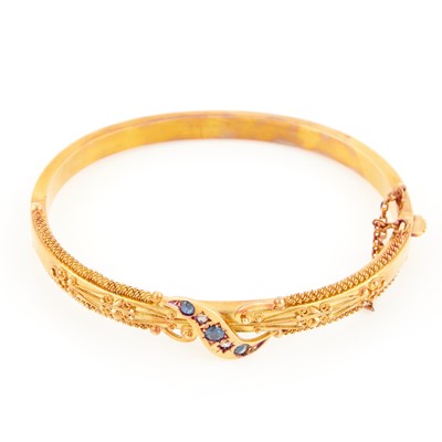 Lot 132 - Rose Diamond and Stone Rigid Bracelet, 14K 9 dwt. all, damaged