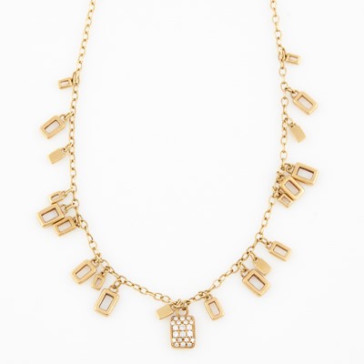 Lot 136 - Diamond Necklace, 68 diamonds about 0.50 ct., 18K 11 dwt.