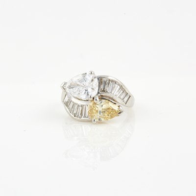 Lot 137 - Diamond Ring, 14 diamonds, 2 stones about 2.95 cts., 12 stones about 1.00ct., Platinum 6 dwt., with copies of Gia reports #2215428045 and #22154