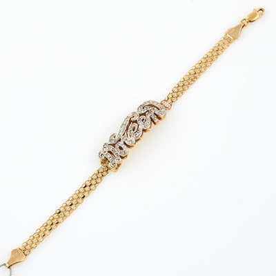 Lot 163 - Diamond ID Bracelet, 14K 7 dwt.