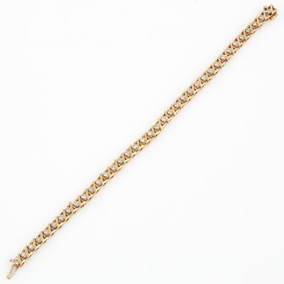Lot 166 - Diamond Flexible Bracelet, 14K 5 dwt.