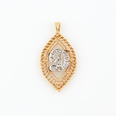 Lot 169 - Diamond Pendant, 14K 2 dwt.