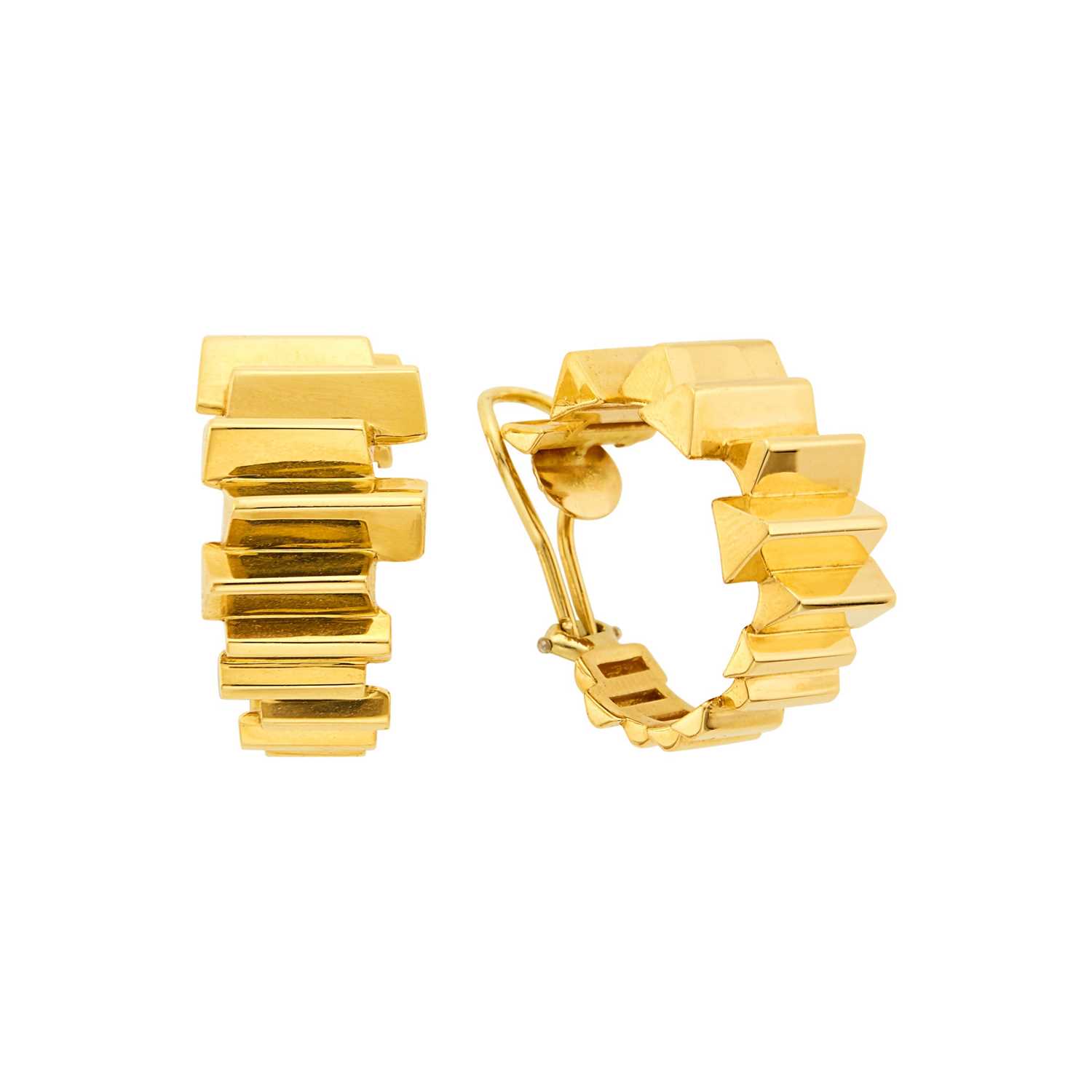 Lot 1165 - Maja Duburl Pair of High Karat Gold Hoop Earclips