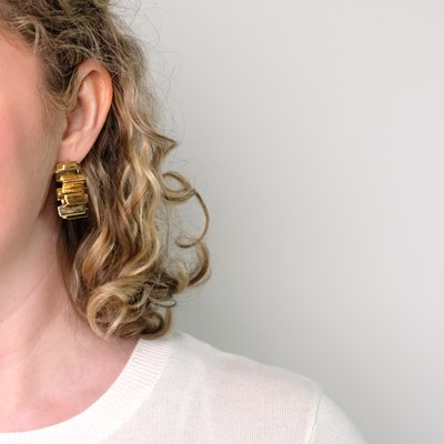 Lot 1165 - Maja Duburl Pair of High Karat Gold Hoop Earclips