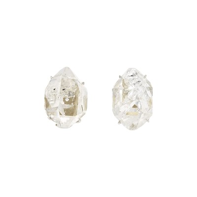 Lot 1250 - Maja Dubrul Pair of White Gold and Rock Crystal Earclips