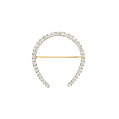 Lot 1175 - Gold, Platinum and Diamond Horseshoe Brooch