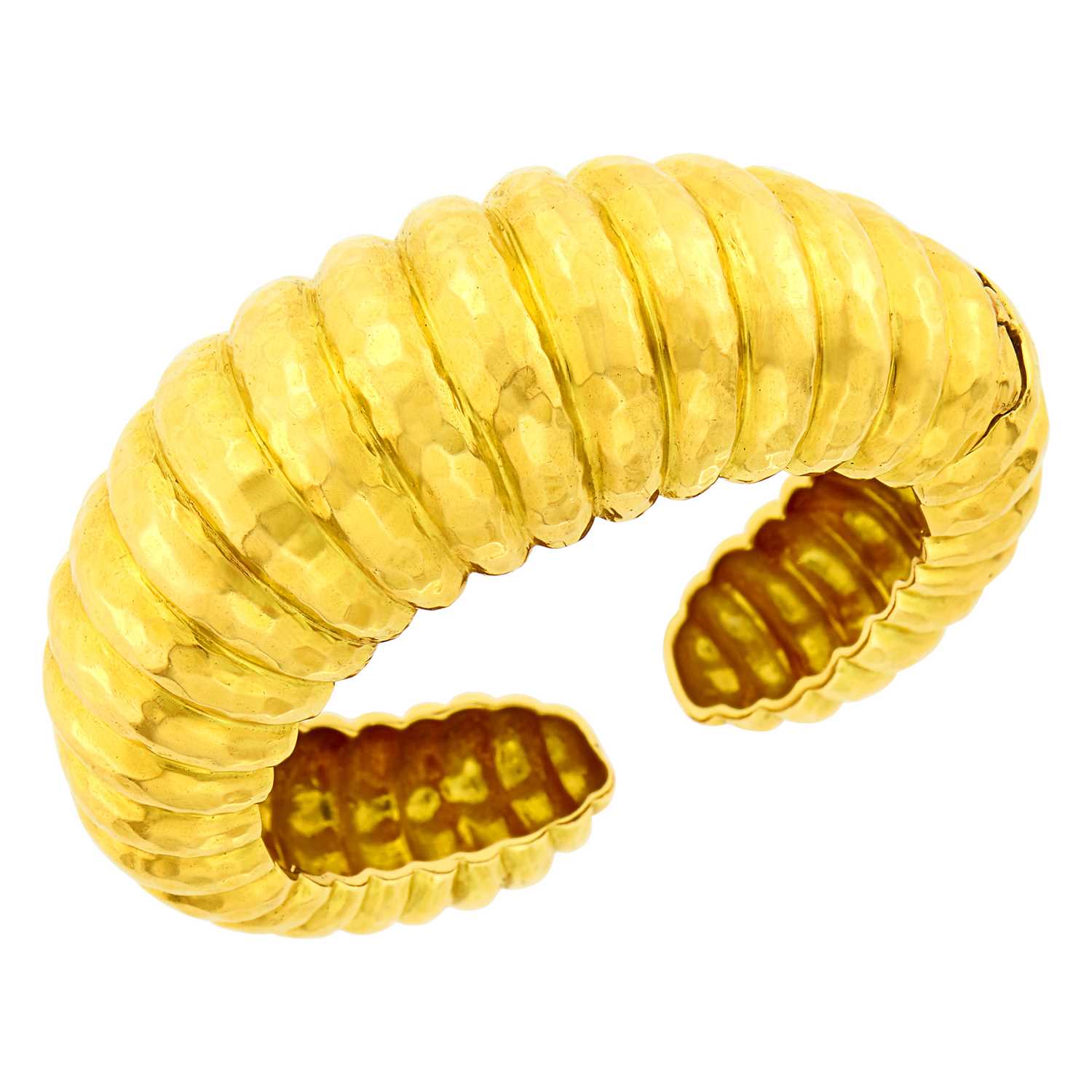 Lot 71 - Hammered Gold Bombé Bangle Bracelet