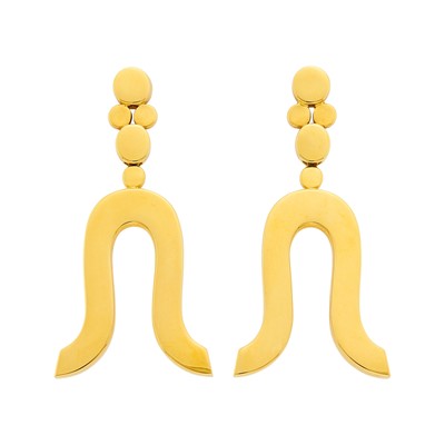 Lot 1112 - Maja DuBrul Pair of Gold Pendant-Earclips