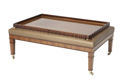 Lot 150 - Regency Style Upholstered Fruitwood Ottoman