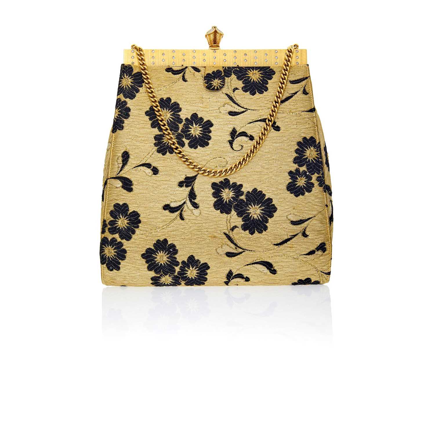 Lot 95 - Cartier Gold, Platinum, Diamond and Fabric Bag