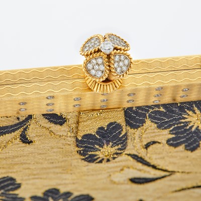 Lot 95 - Cartier Gold, Platinum, Diamond and Fabric Bag