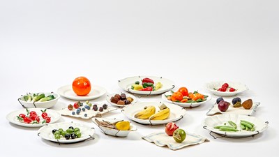 Lot 235 - Group of Sixteen Ceramic Trompe L'Oeil Fruit and Vegetable Plates