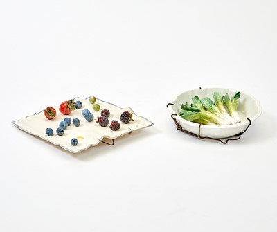 Lot 235 - Group of Sixteen Ceramic Trompe L'Oeil Fruit and Vegetable Plates