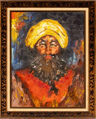 Lot 609 - A Chinese Oil Painting Attributed to Sha Qi (Sadji)