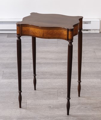 Lot 1066 - Federal Inlaid Mahogany Serpentine One-drawer Stand
