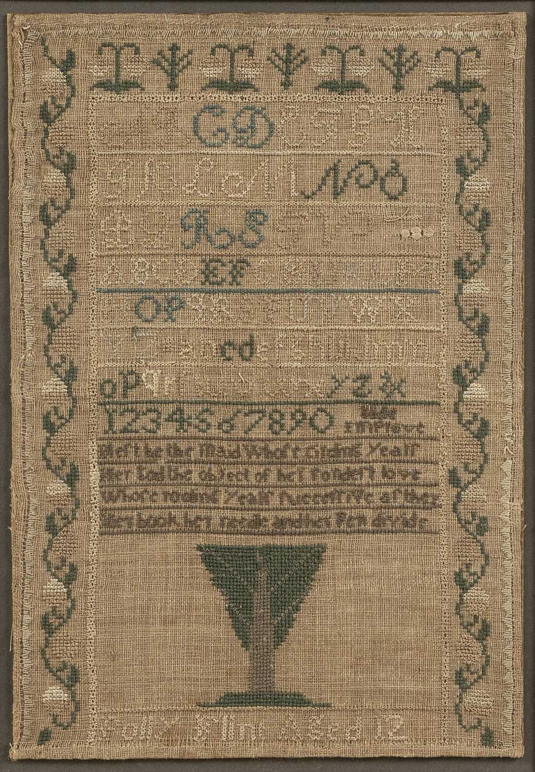 Lot 1075 - Needlework Sampler "Polly Flint"