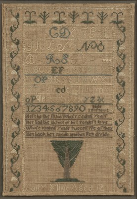 Lot 1055 - Needlework Sampler "Polly Flint"
