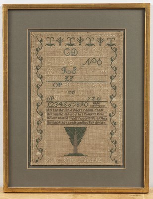 Lot 1075 - Needlework Sampler "Polly Flint"