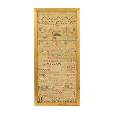 Lot 1074 - Needlework Band Sampler "Mary Pemberton"