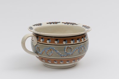 Lot 1079 - Slip-decorated Creamware Chamberpot