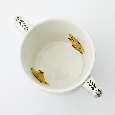 Lot 1084 - Slip-decorated Two-handled Pearlware Frog Mug
