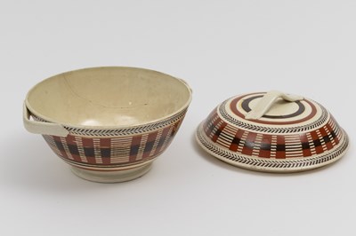 Lot 1077 - Slip-decorated Creamware Covered Tureen