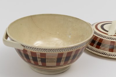 Lot 1077 - Slip-decorated Creamware Covered Tureen