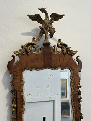 Lot 1061 - George III Mahogany and Parcel-gilt Scroll-frame Mirror