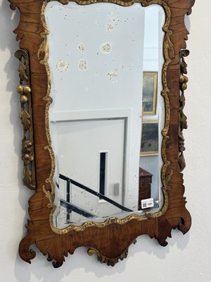 Lot 1061 - George III Mahogany and Parcel-gilt Scroll-frame Mirror
