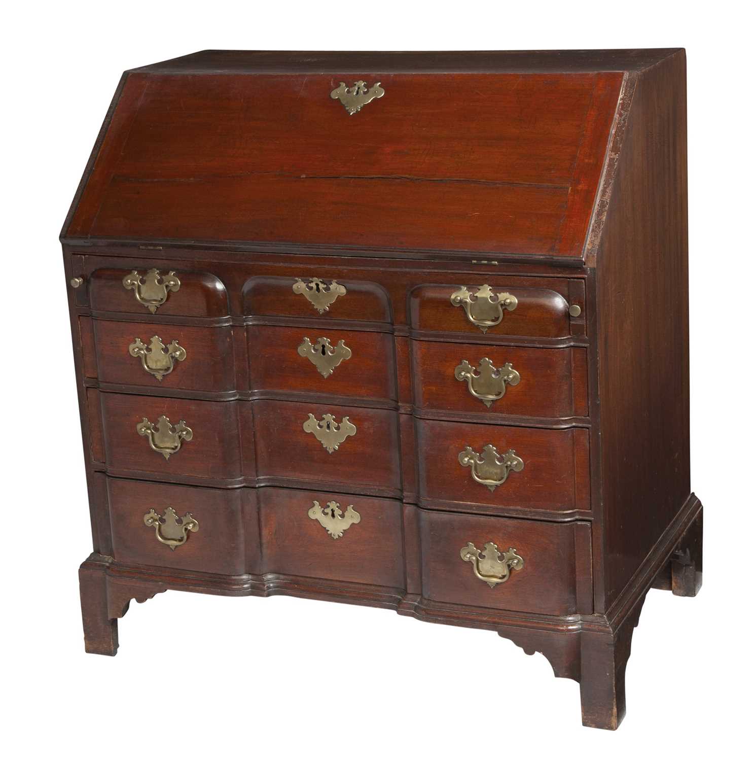 Lot 1062 - Chippendale Mahogany Slant-lid Desk
