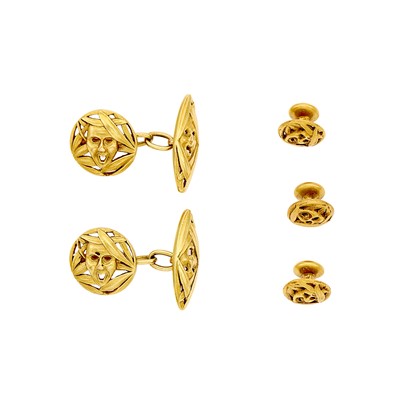 Lot 1151 - Art Nouveau Gold Dress Set, France
