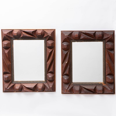 Lot 311 - Pair of Tramp Art Mirrors