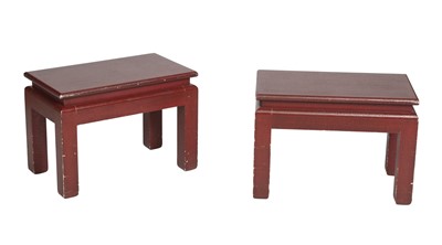 Lot 219 - Minic Custom Asian Style Fabric Covered Low Tables