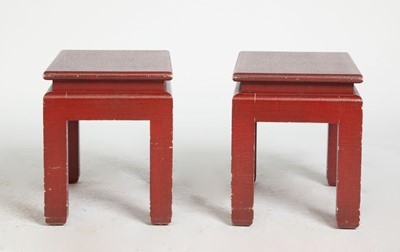 Lot 219 - Minic Custom Asian Style Fabric Covered Low Tables