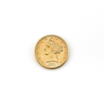 Lot 1110 - United States 1881 $5 Liberty Head