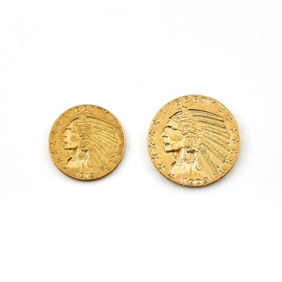 Lot 1109 - United States $2 1/2 and $5 Indian Heads