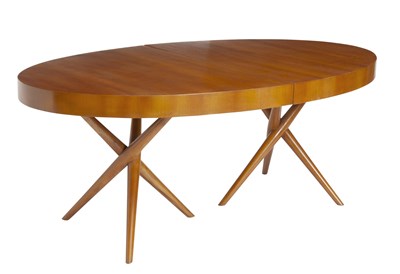 Lot 774 - T.H. Robsjohn-Gibbings for Widdicomb Fruitwood Model 1642 Oval Dining Table