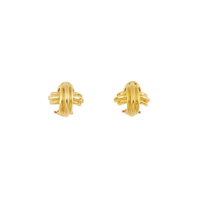 Lot 2005 - Tiffany & Co. Pair of Gold 'X' Earrings