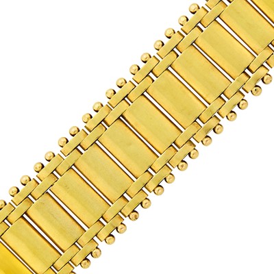 Lot 1090 - Antique Wide Gold Bracelet