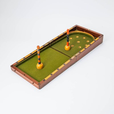 Lot 372 - Mahogany Folding Tabletop Bagatelle Game