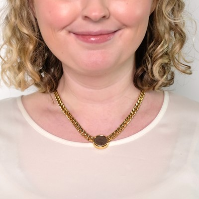 Lot 14 - Bulgari Gold and Ancient Coin Curb Link Chain Necklace