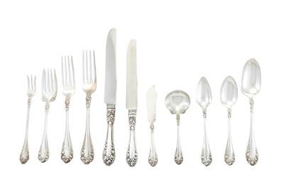 Lot 196 - Wallace Sterling Silver “Rose” Pattern Flatware Service