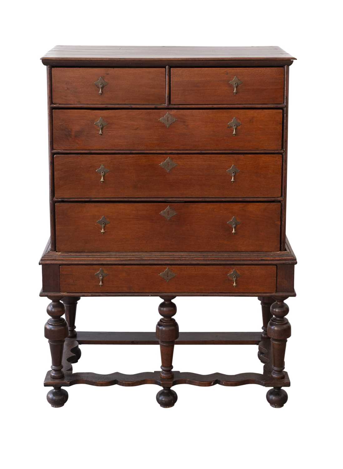 Lot 1057 - William and Mary Walnut High Chest of Drawers