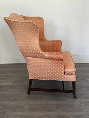 Lot 1068 - Federal Mahogany Upholstered Wing Chair